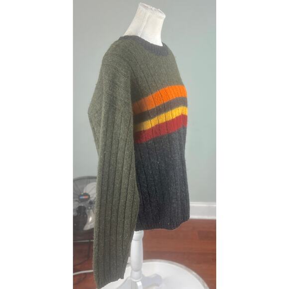 Vintage 90s Y2K SKYR 100% Shetland Wool Striped Size L - Picture 5 of 7